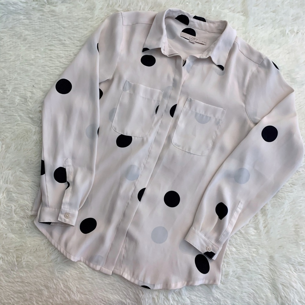 Polka Dot Button Down Blouse